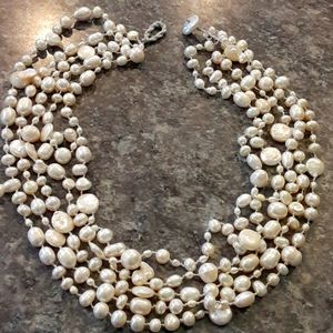 Multi Layered Freshwater Pearl Necklace